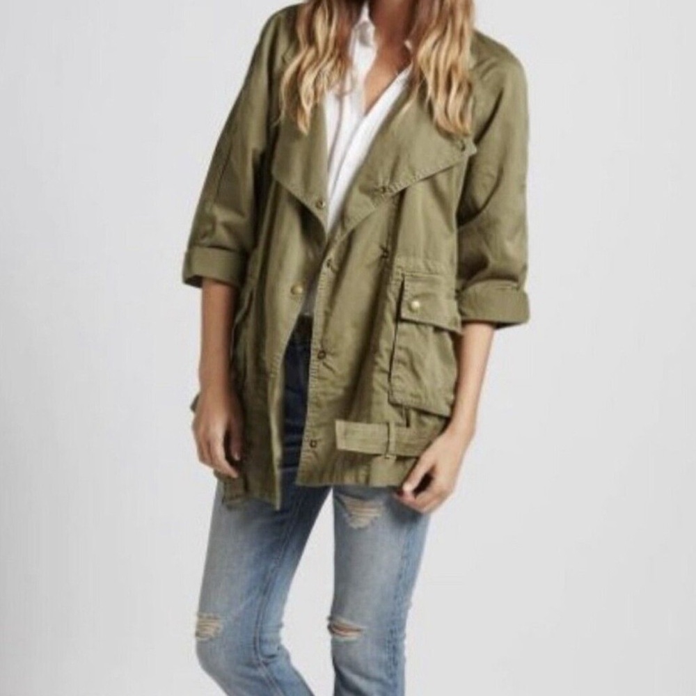 Current/Elliot The Infantry Green Relaxed Fit Utility Jacket Oversized Army 2